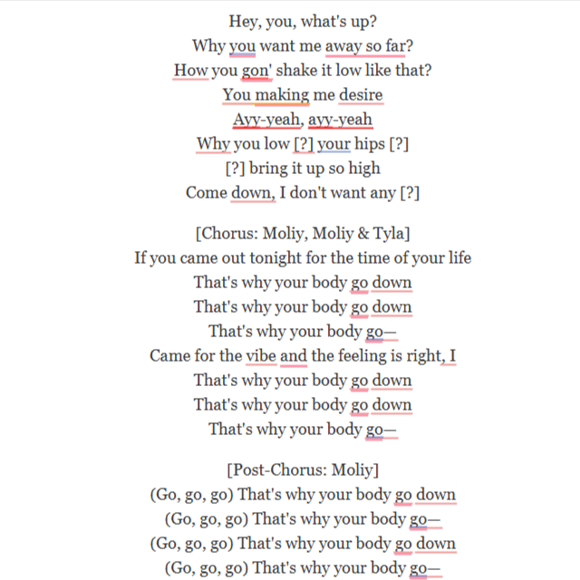 Moliy - Body Go Ft. Tyla (Lyrics)