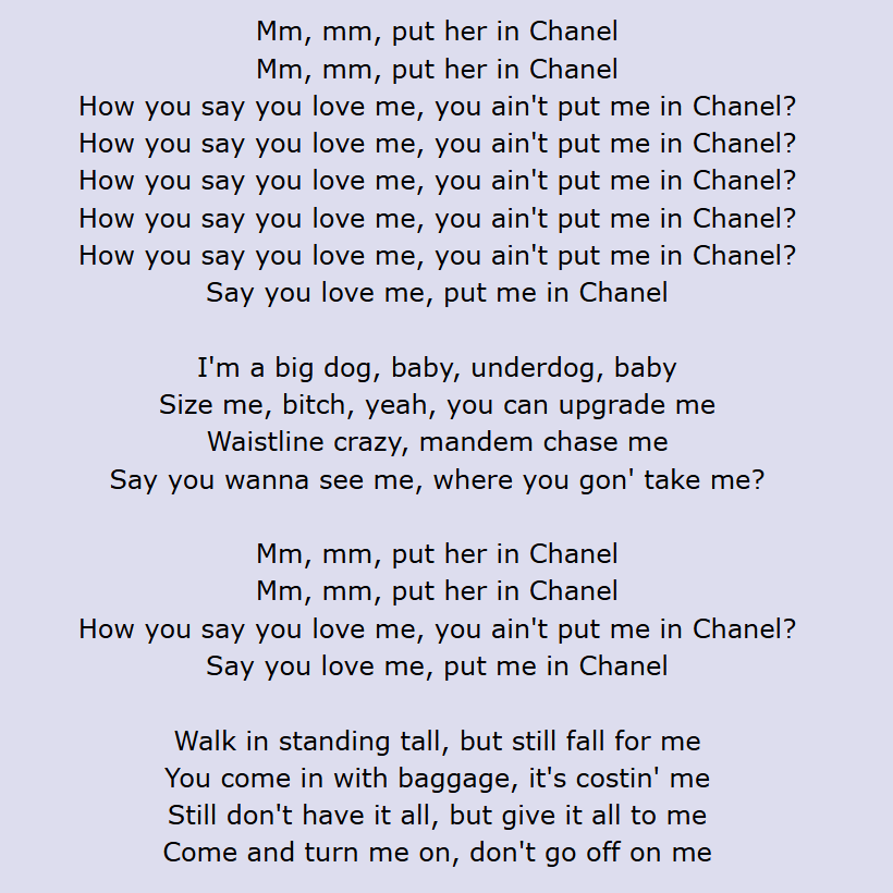 Tyla – Chanel Lyrics