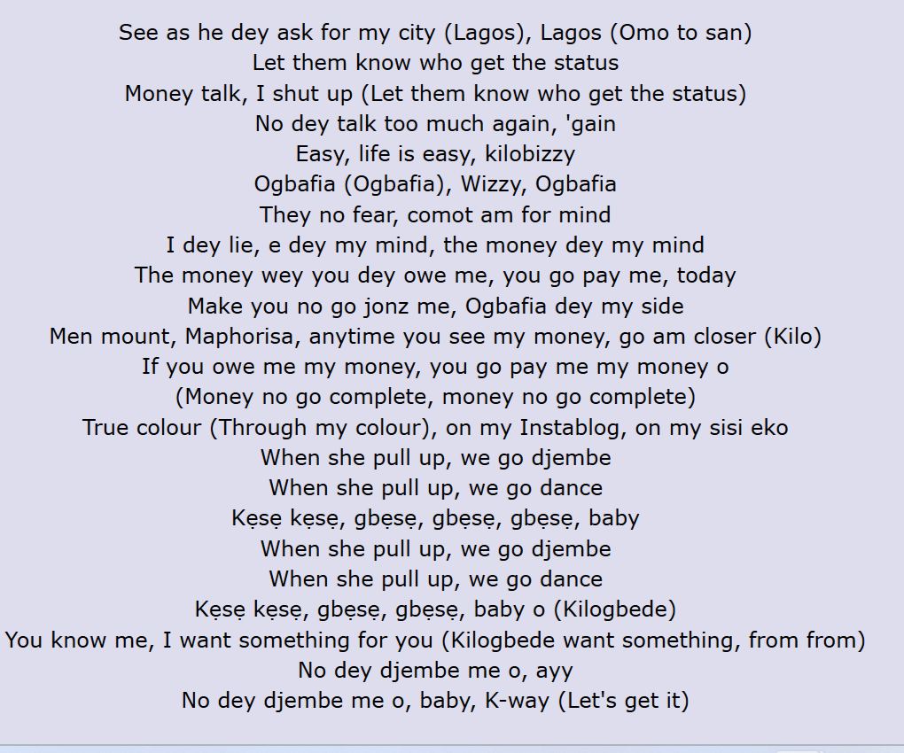 DJ Tunez Ft. Wizkid, DJ Maphorisa & Mavo - Money Constant (Lyrics)